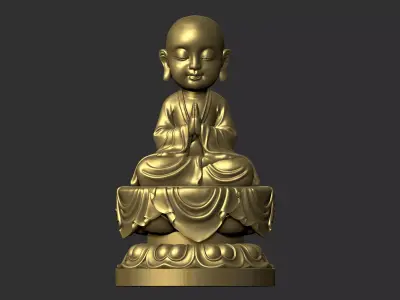 little monk praying 3D print model