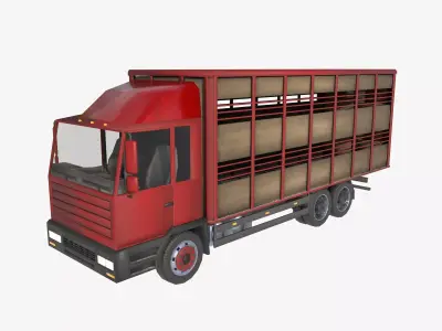 cattle truck Low-poly 3D model