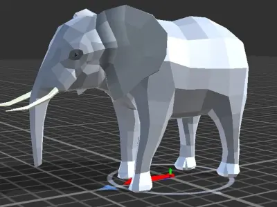 Lowpoly african animal  Low-poly 3D model