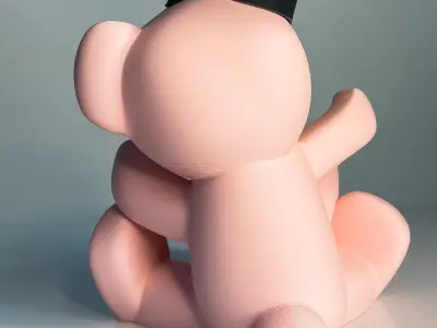 TEDDY BEAR VASE GRADUATION GIFT 3D model