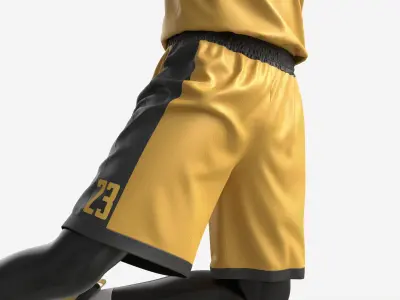 Male Mannequin in Basketball Uniform in Action 01 3D model