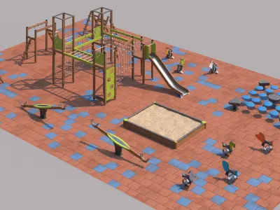 Modern playground 3 3D model