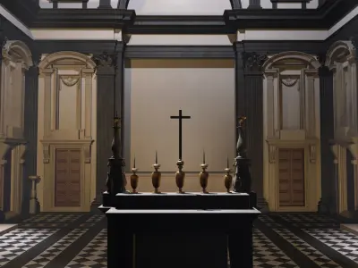 Interior of the New Sacristy of San Lorenzo in Florence Low-poly 3D model