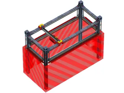 isometrical scaffolding 1x2 section Low-poly 3D model