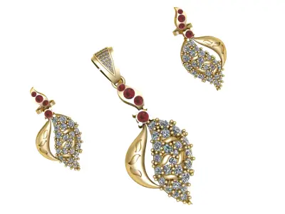 LUXURY DIAMOND LOCKET SET 3D PRINTABLE MODEL 3D print model