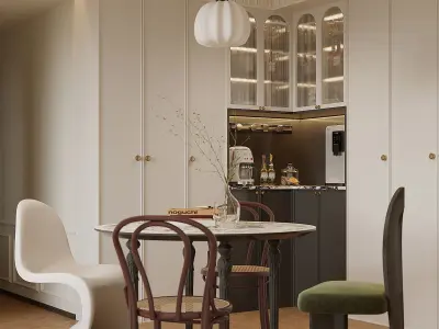 luxury living room dining room interior scenes 04 3D model