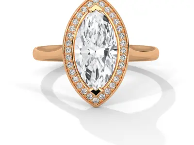 solitaire ring with detail images and 360 render videos 86 3D print model