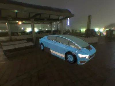 Sci-Fi Elysium Car Low-poly 3D model