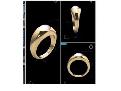Solitaire Engagement Wedding Ring 3D print model