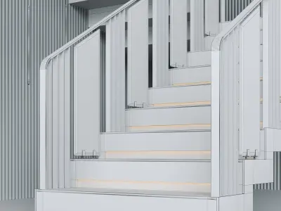 Modern luxury staircase 2 3D model