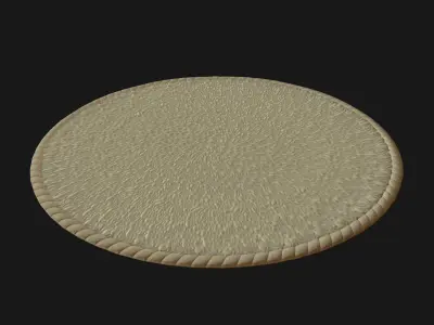 Carpet round Low-poly 3D model