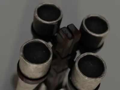 Two detailed game ready orcish candlesticks Low-poly 3D model