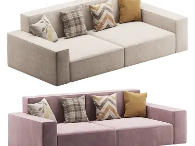 Living Spaces Use Sofa Couch in Grey 3D model
