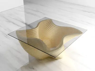 Parametric Coffee table typhoon CNC and Laser cutting files  DXF 3D model