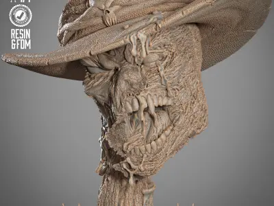 B3DSERK Spawn Gunslinger Portrait Bust Head 3D print model