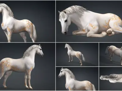 Pack-10 Horse 3D model