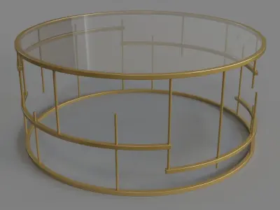 Tiffany Coffee Table Gold 3D model