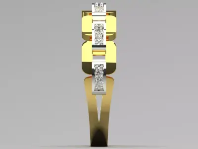 Diamond Jewelry Two-tone stl 3dm Ring Model jr00224 3D print model