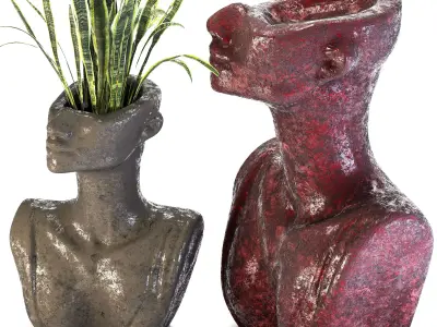 The Woman Sculpture Pot Planter 3D model