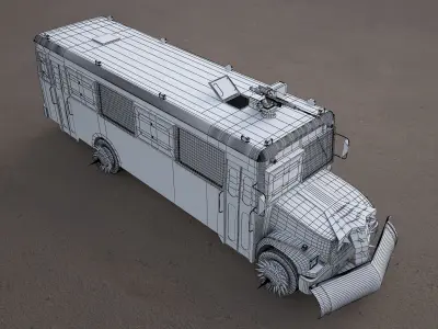 bluebird school bus war 3D model