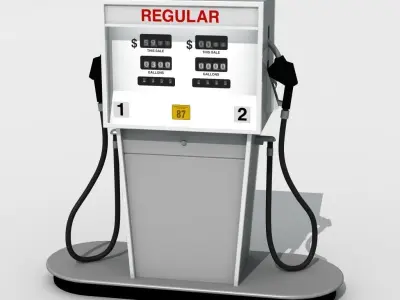 Vintage Gas Pump 70s 80s 3D model