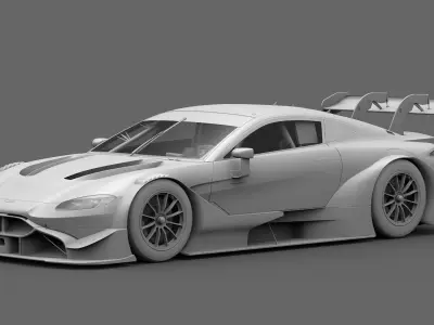 Aston Martin AMR Vantange DTM 2019 GT500 Exterior Interior Low-poly 3D model