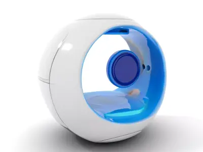 Futuristic Sphere Robot Model Pack Low-poly 3D model