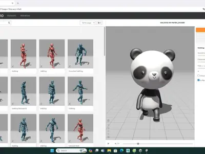 Stylized Panda Animated v001 Low-poly 3D model