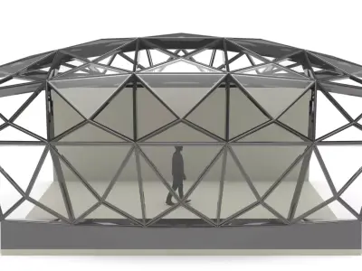 Parametric Ceiling Wave Contour Design with Hangers 3D model