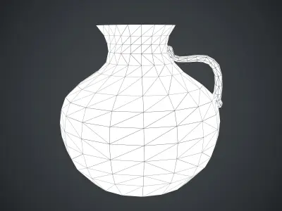 Vase Old Painted Low-poly 3D model