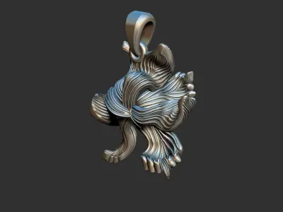 Arabesque Flower Pendant 3D print model