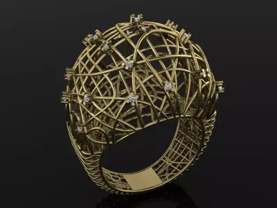 Ultra Vision Ring Gold Jewelry 3D print model 2
