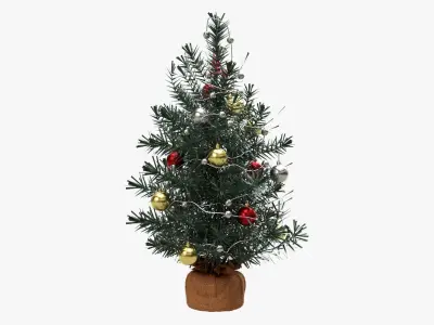 Small Christmas tree decorated 3D model