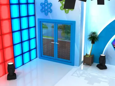 Tv News Program Virtual Studio 002 3D model