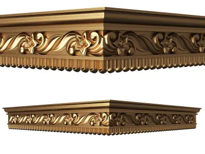 Cornice Decoration Molding 051 270 Degree Low-poly 3D model