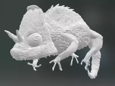 Chameleon with submeshes  3D model