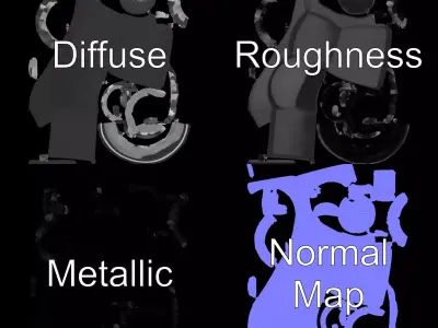 Black Lidar Sensor model pack Low-poly 3D model