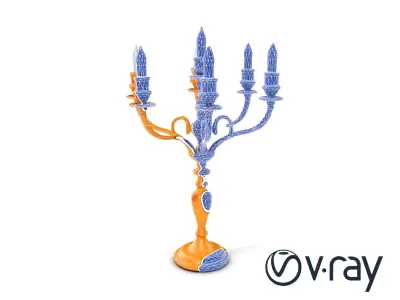 Luxurious Golden Candelabra 3D model pack Low-poly 3D model