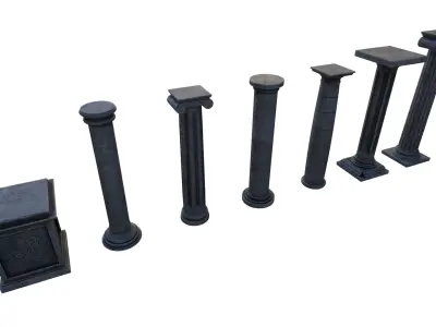 Pillars 03 Low-poly 3D model