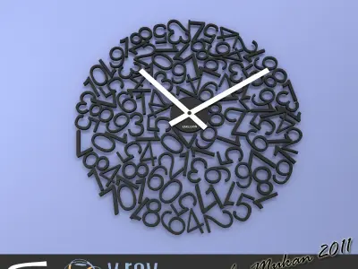Karlsson Mixed Numbers Clock 1 3D model