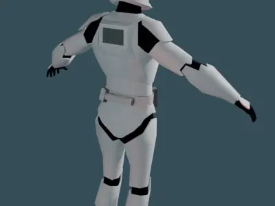 Clone Trooper V2 Low Poly Free 3D model