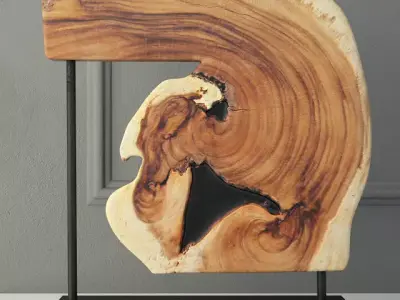 Wooden Decoration on Stand 3D model