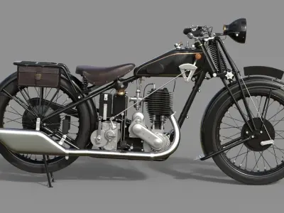 Vintage motorcycle cafe racer Ariel 550 SV 1928 3D model