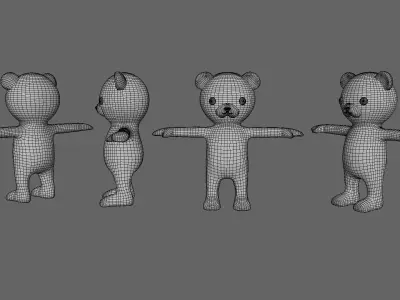 Low-Poly Brown Bear  Low-poly 3D model
