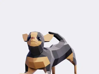 Chihuahua Dog Low-poly 3D model