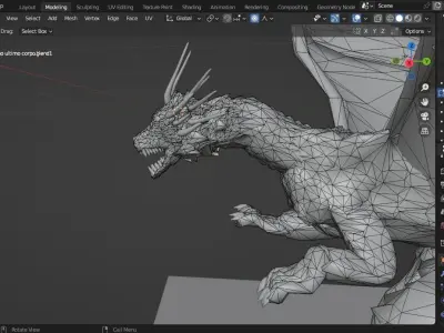 Cartoon Dragon 3D model buy