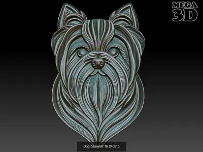 Dog basrelief Pack B 240815 3D Model Collection