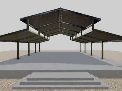 Steel Structure Warehouse - Type-5 3D model