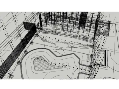 Golf Go karting and a Club all in once entertainment center 3D model