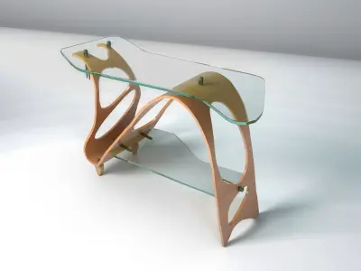 Wooden design Table 3D model